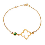 Yellow Gold Tourmaline Moroccan Clover Bracelet