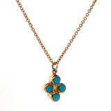 Yellow Gold Turquoise Quattro Bubble Pendant