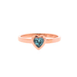 rose gold diamond aquamarine 3 ring stacking set