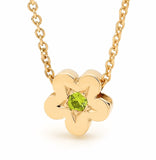 Yellow Gold Peridot Baby Blossom Pendant