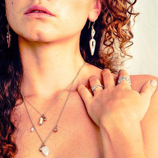 Rose Gold Warrior Diamond Drop Earrings