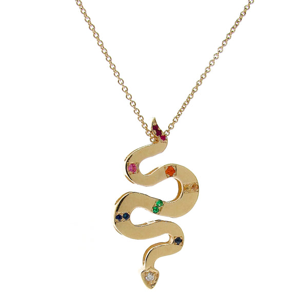 Yellow Gold Rainbow Serpent Necklace