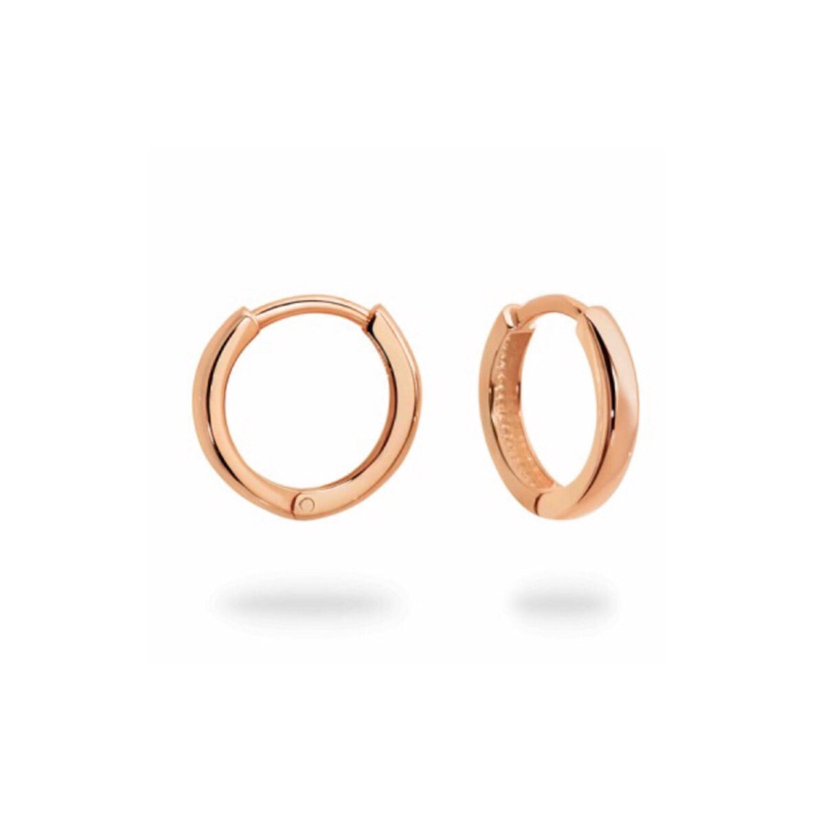 Small Rose Gold hinged Huggie Hoops