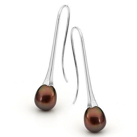 Sterling Silver Pearl 'LongDrop' Earrings