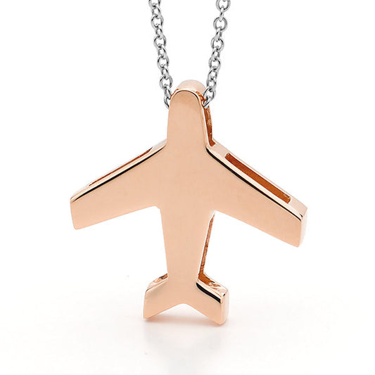 Silver & Rose Gold Aeroplane Necklace