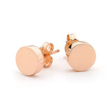 Rose Gold Disc Stud Earrings