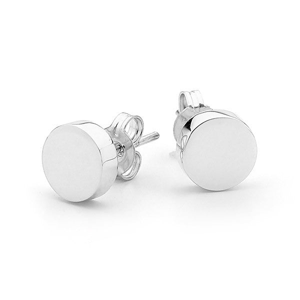 White Gold 'Baby Disc' Stud Earrings
