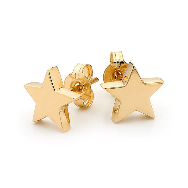 Yellow Gold Baby Star Stud Earrings