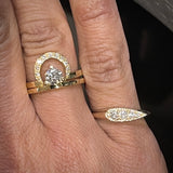 Yellow Gold Diamond Elongated Pear Signet Ring