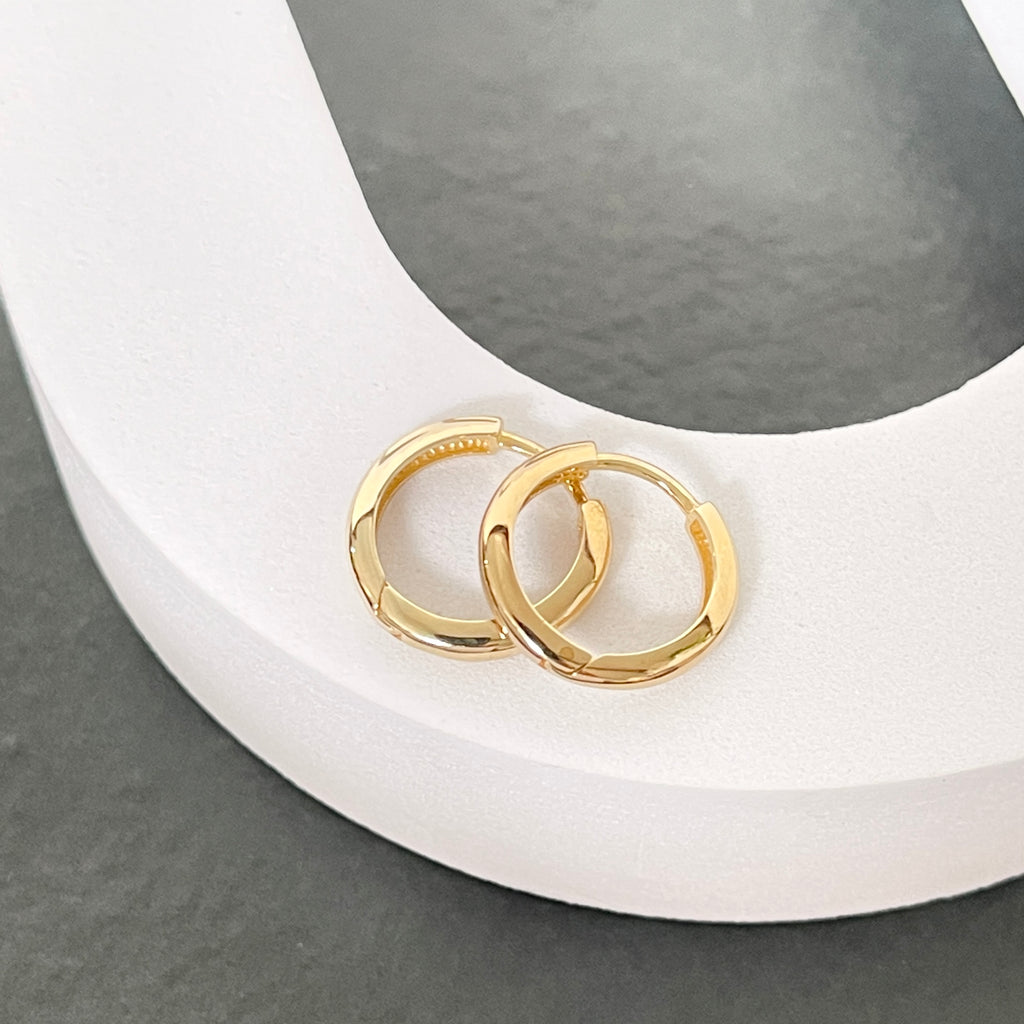 9ct yellow gold round hoops 16mm