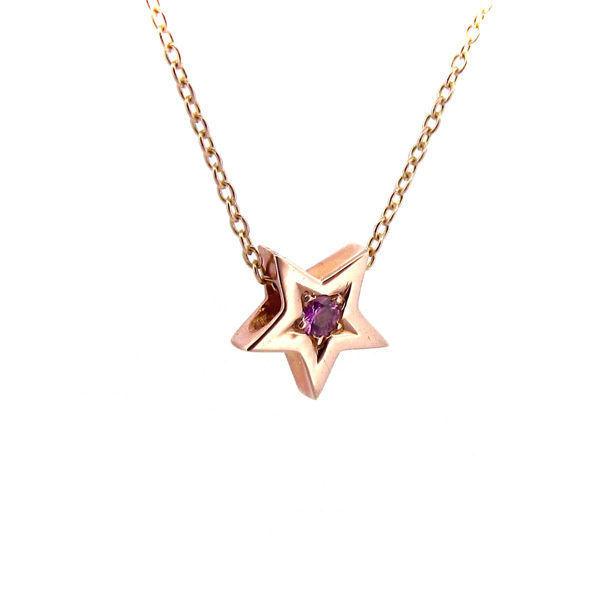 Rose Gold Amethyst  Baby Star Pendant Only