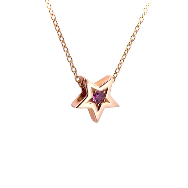 Rose Gold Lilac Sapphire Baby Star Pendant Only