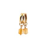 Citrine 9ct yellow gold small oval Huggies