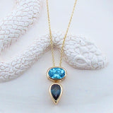 Yellow Gold Balance Topaz Sliding Pendant