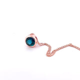 Rose Gold London Blue Topaz Round Sliding Pendant