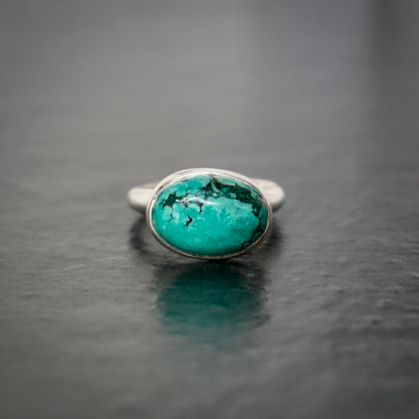 Sterling silver natural Turquoise Simplicity ring