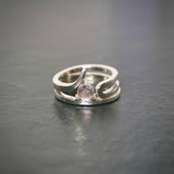 Sterling silver Rose Quartz Duo Ring Set