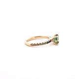 yellow Gold Green Sapphire Engagement Ring
