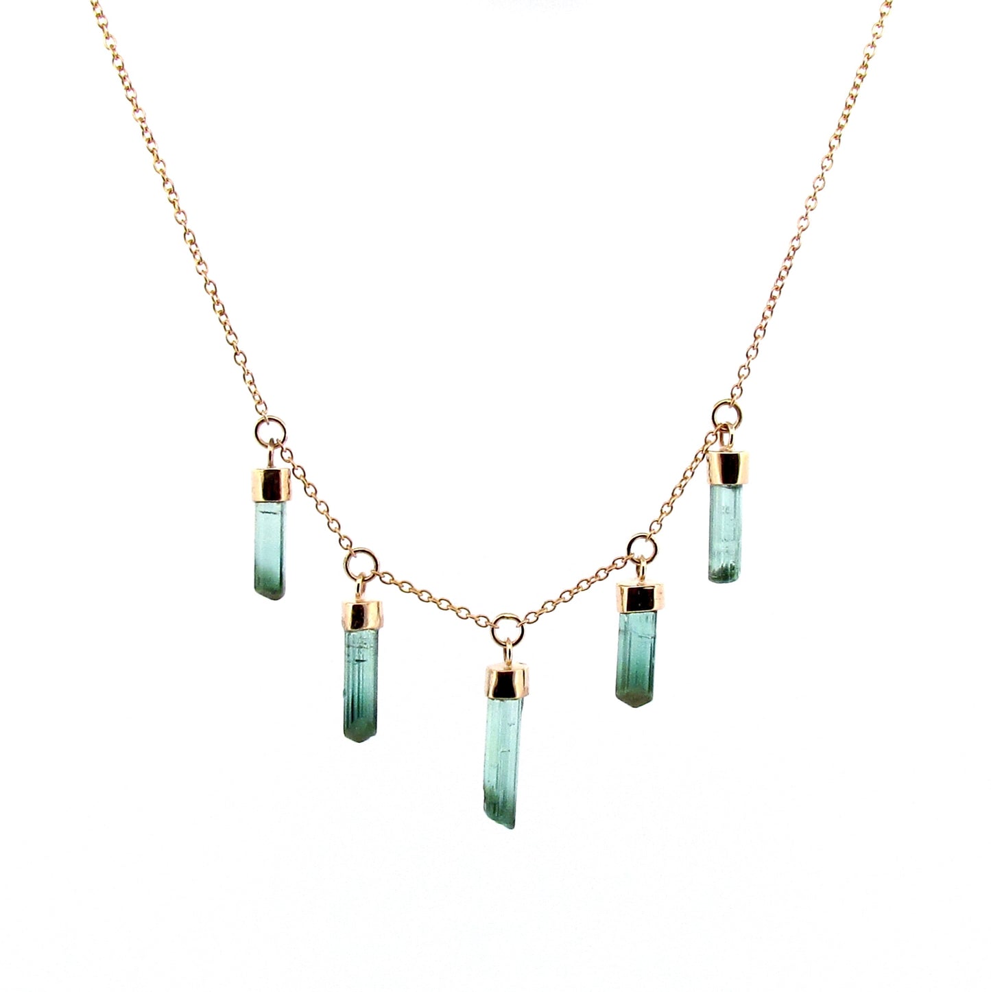 OOAK Yellow Gold Raw Crystal  Tourmaline Necklace