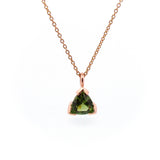 Rose Gold Trilliant Tourmaline Pendant