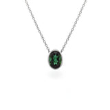 Sterling Silver Green Tourmaline Oval Sliding Pendant