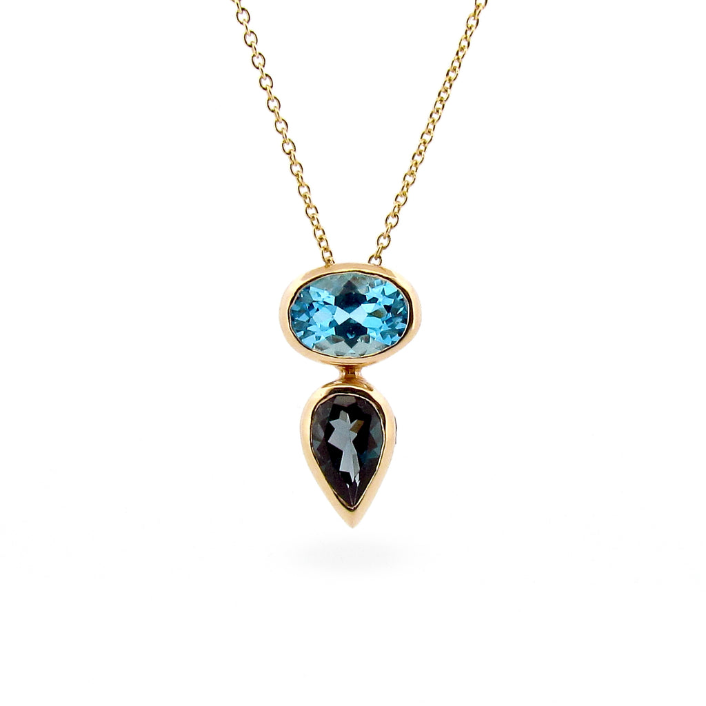 Yellow Gold Balance Topaz Sliding Pendant