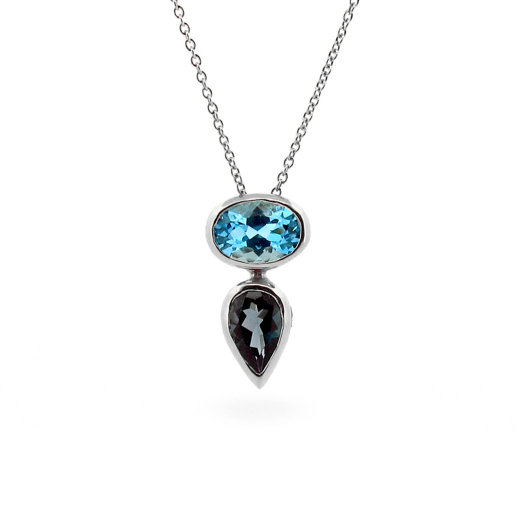 Sterling Silver  Topaz Balance Sliding Pendant