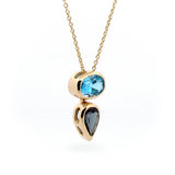 Yellow Gold Balance Topaz Sliding Pendant