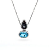 Sterling Silver  Topaz Balance Sliding Pendant