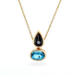 Yellow Gold Balance Topaz Sliding Pendant