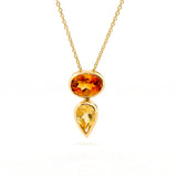 Yellow Gold Balance Citrine Sliding Pendant