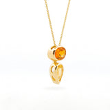 Yellow Gold Balance Citrine Sliding Pendant