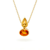 Yellow Gold Balance Citrine Sliding Pendant