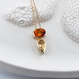 Yellow Gold Balance Citrine Sliding Pendant