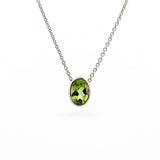 Sterling Silver Peridot Oval Sliding Pendant