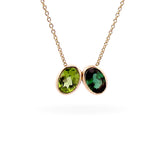 Yellow Gold Peridot small Oval Pendant