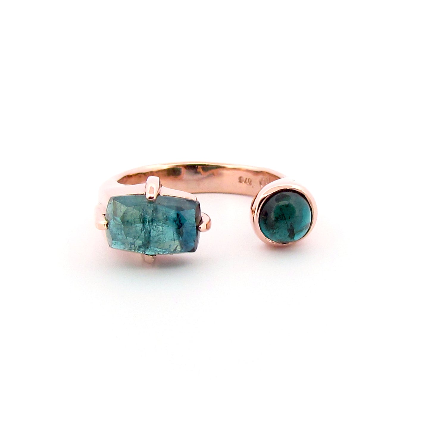9ct Rose Gold Teal Tourmaline Embrace Ring