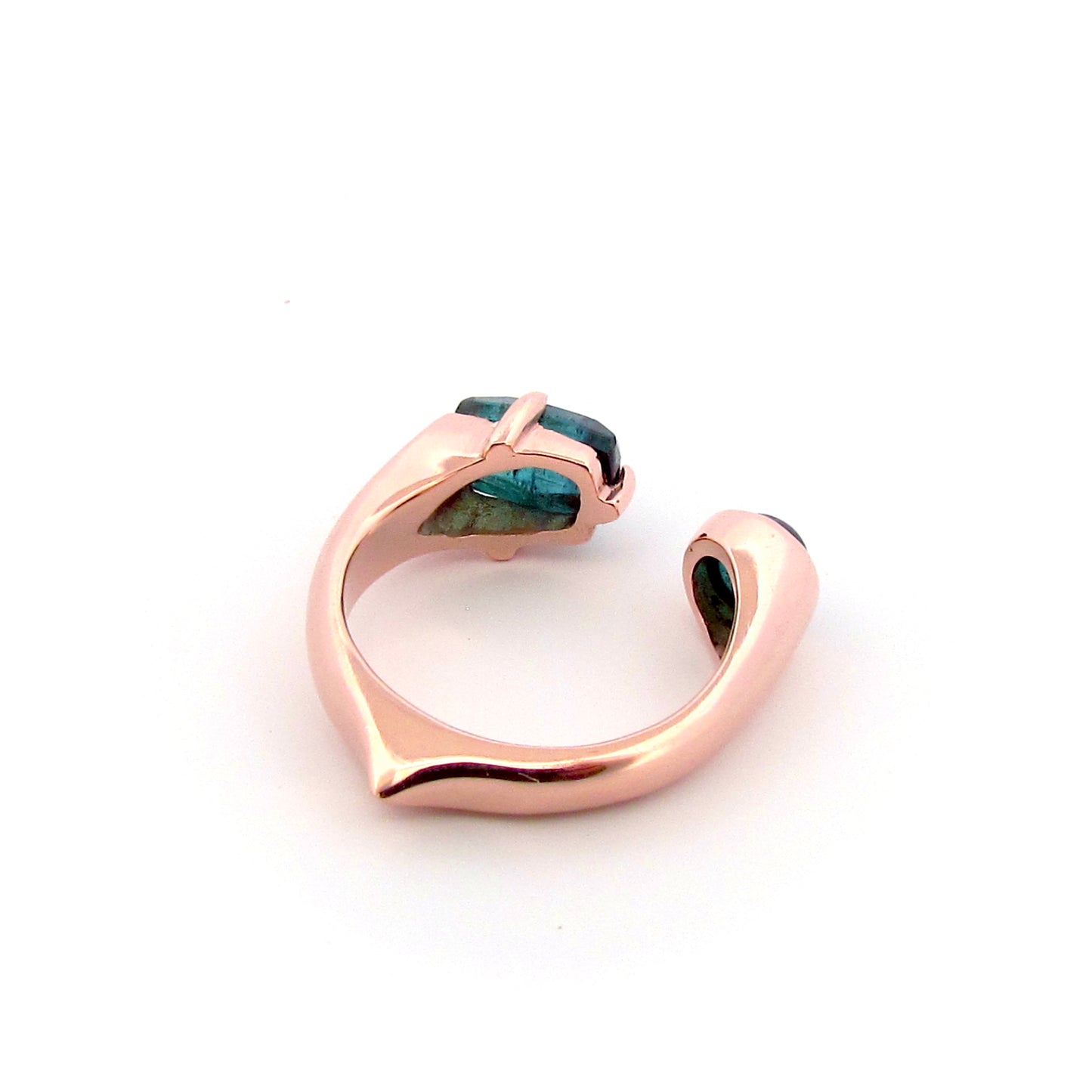 9ct Rose Gold Teal Tourmaline Embrace Ring