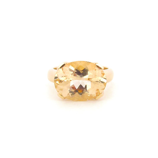 Yellow Gold Heliodor Small Horizon Ring