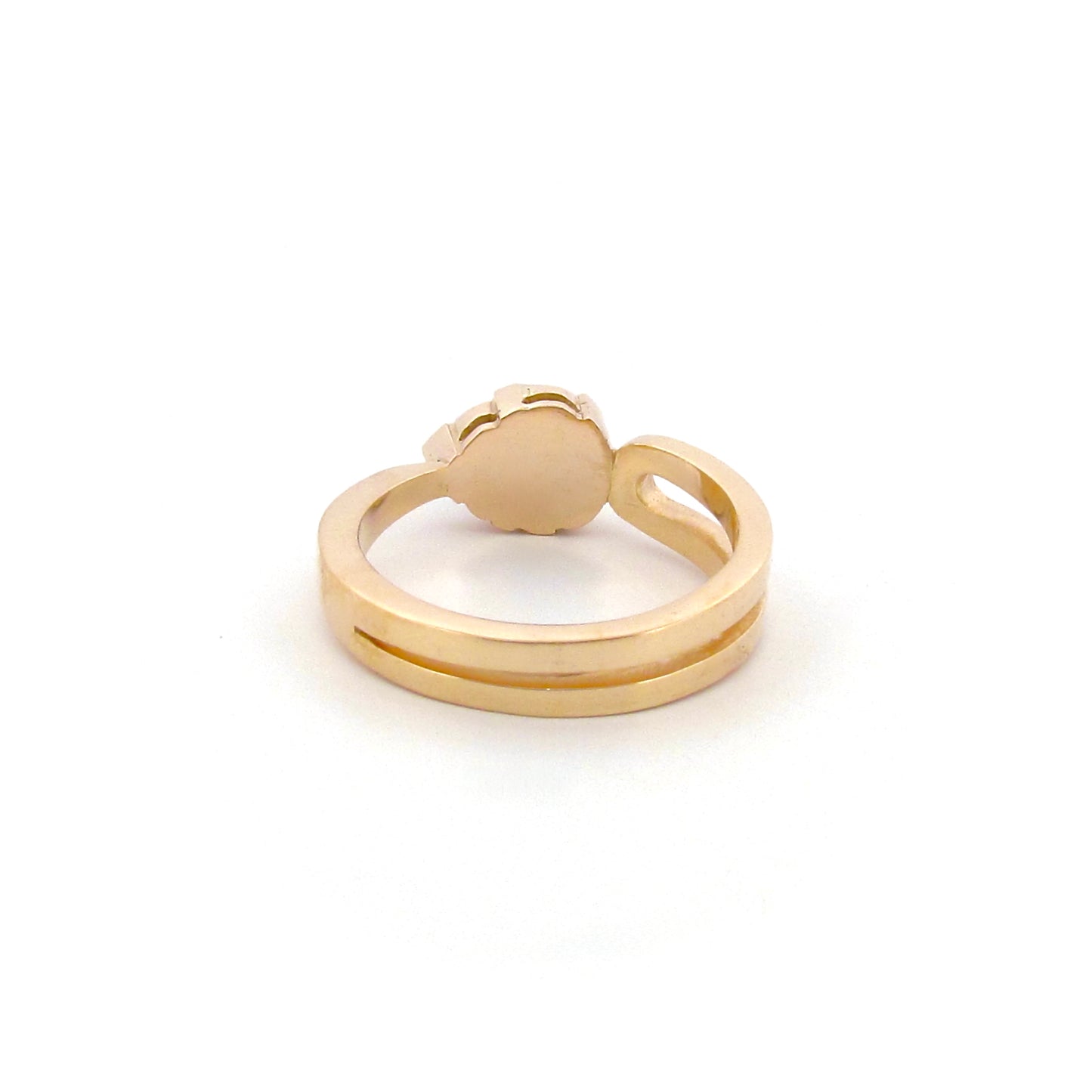 Yellow Gold Pear  Rose cut Black Diamond Open Halo Ring