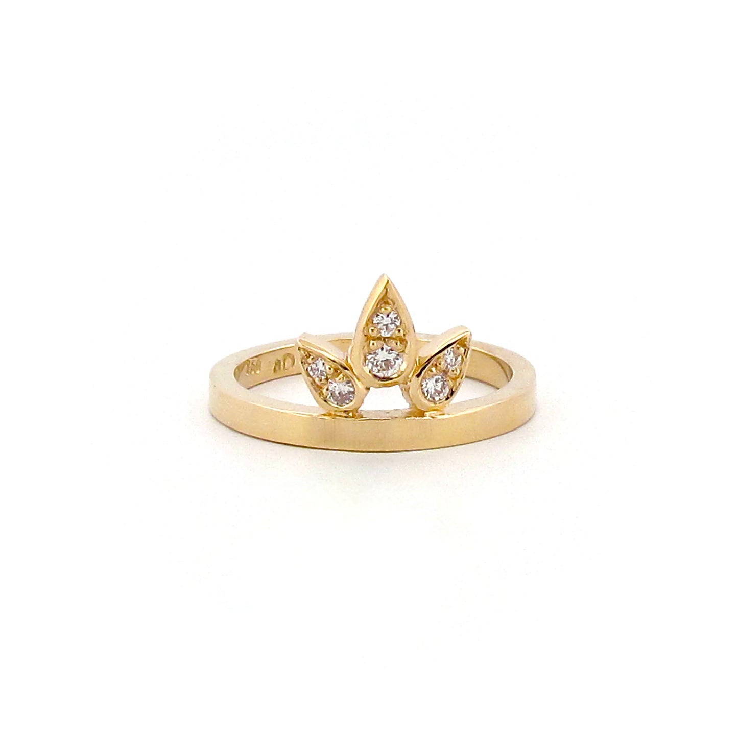 Yellow Gold Diamond Small Lotus Ring