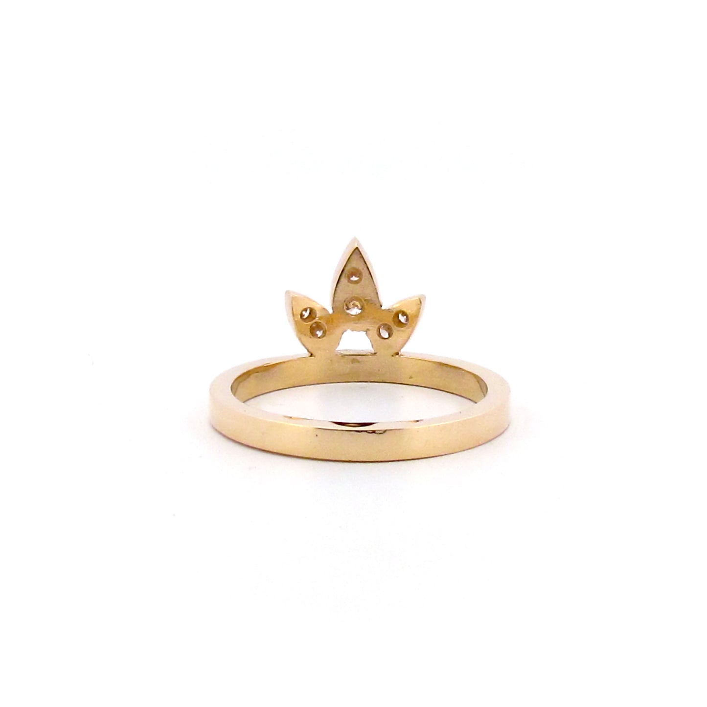 Yellow Gold Diamond Small Lotus Ring