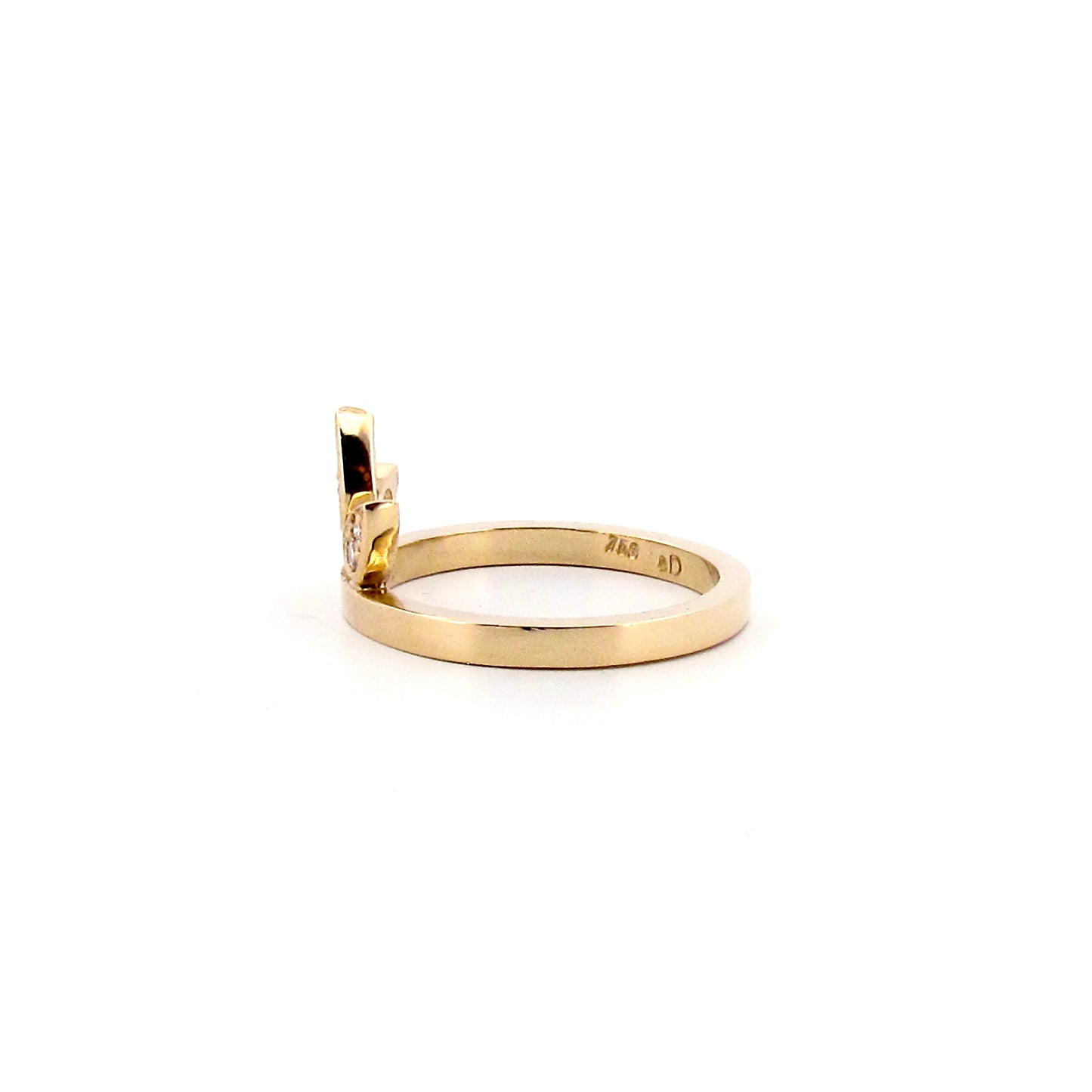 Yellow Gold Diamond Small Lotus Ring