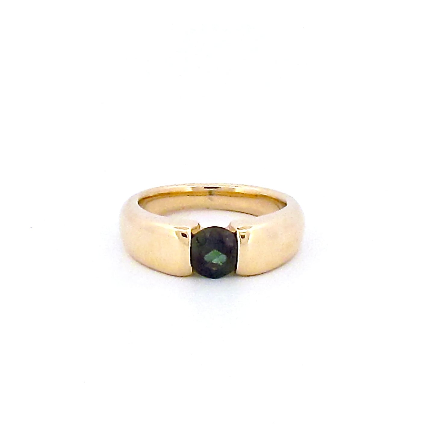 Yellow Gold Green Blue Sapphire Cove Ring