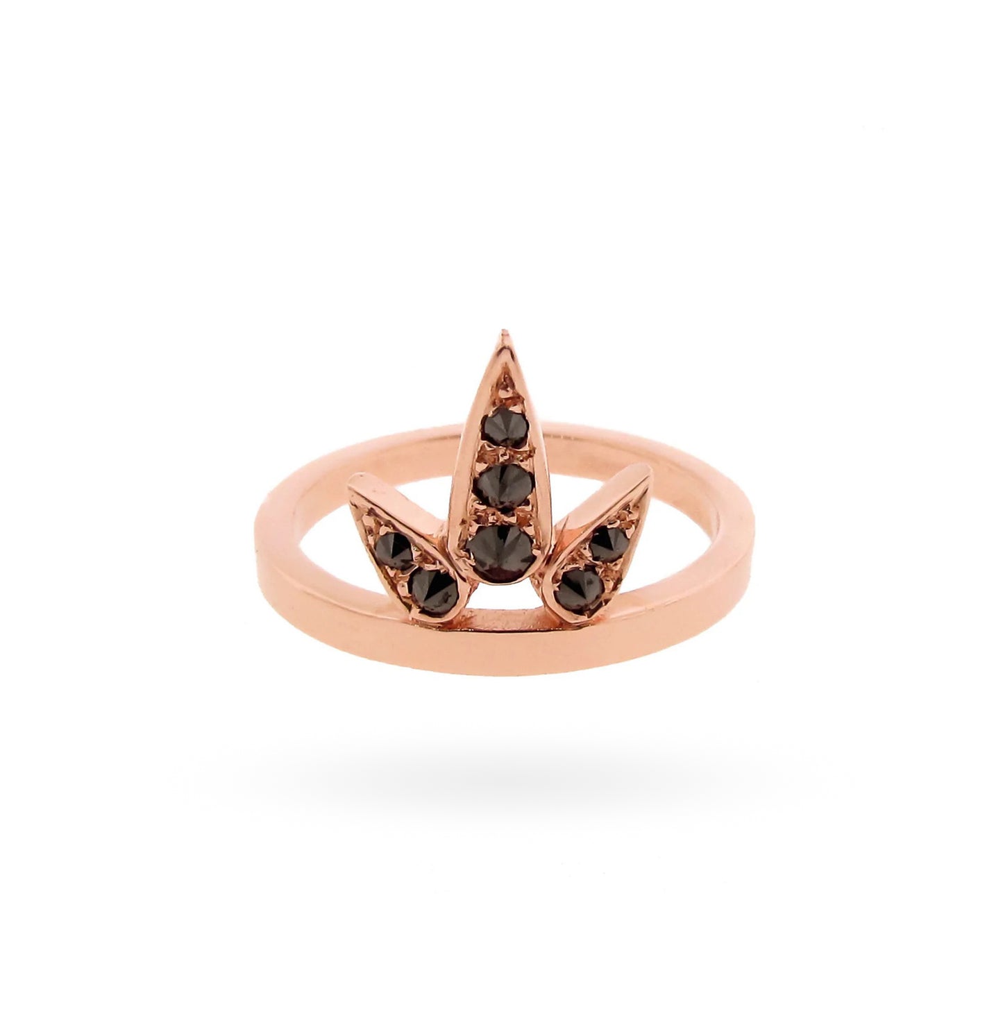rose gold black spinel Lotus ring