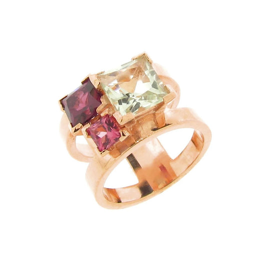 Rose gold Spring Garden Cubic Trinity Ring
