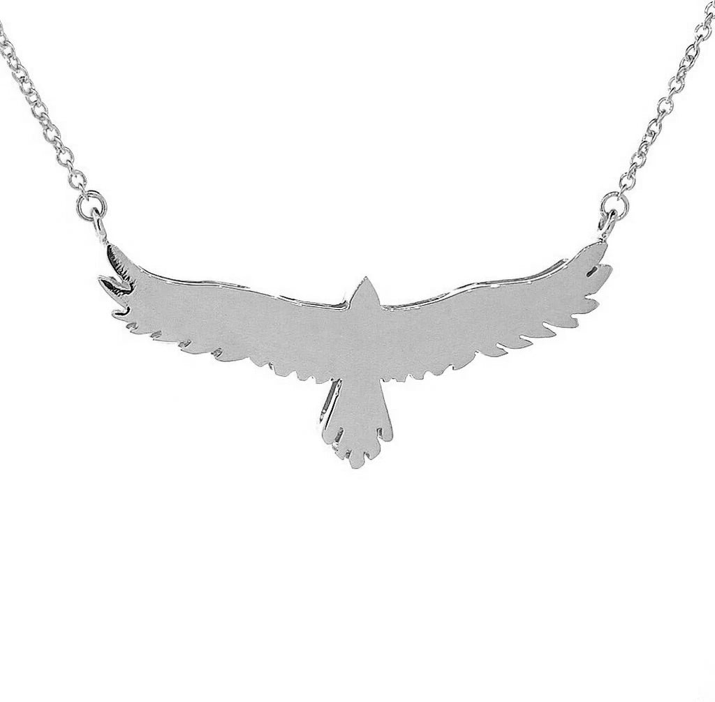 sterling silver open-winged eagle necklace