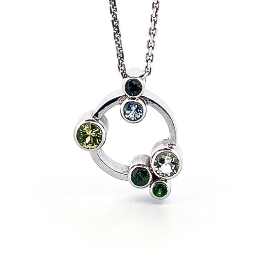 White Gold Forrest & Sea Bubble Necklace