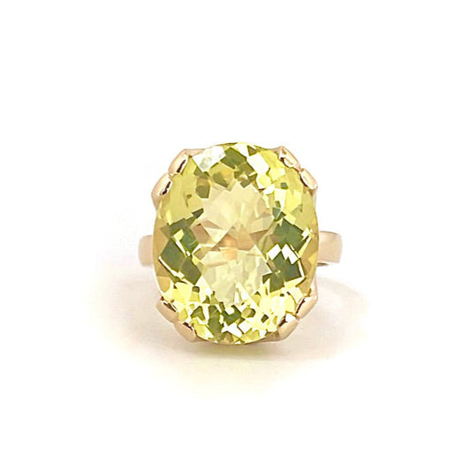 Yellow gold Lemon Quartz Crown Ring