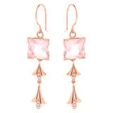 Rose Gold diamond 'Princess' earrings
